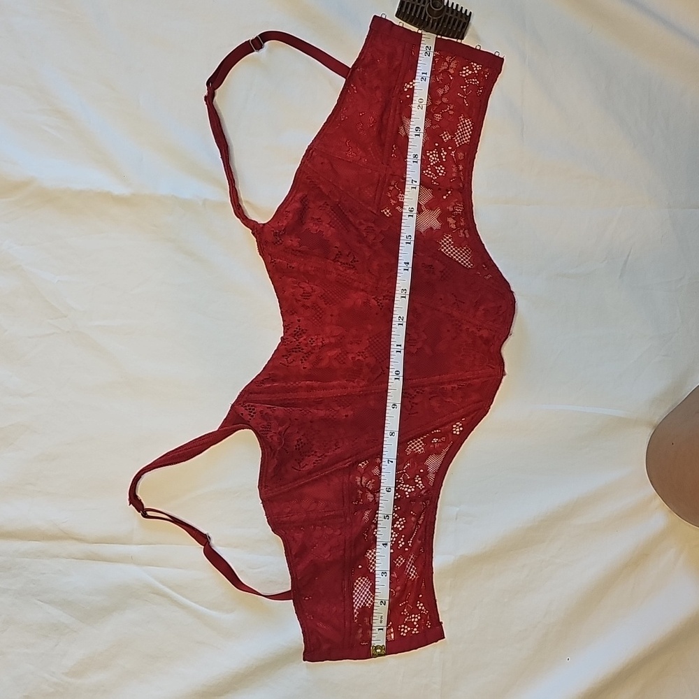 Gilly Hicks Deep Red Lace Corset Top